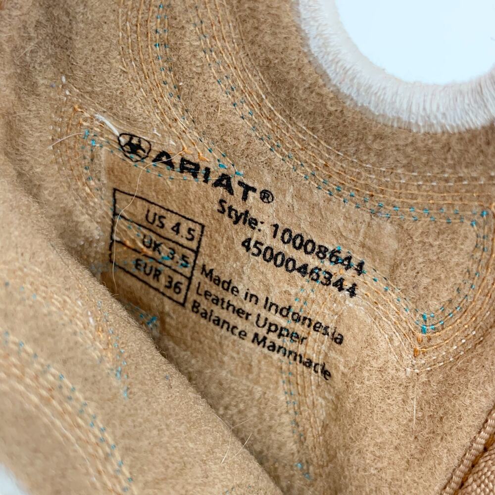 Ariat Workhog Boots Square Toe Brown Leather Suede Western Work Youth Kids 4.5 - Picture 5 of 14